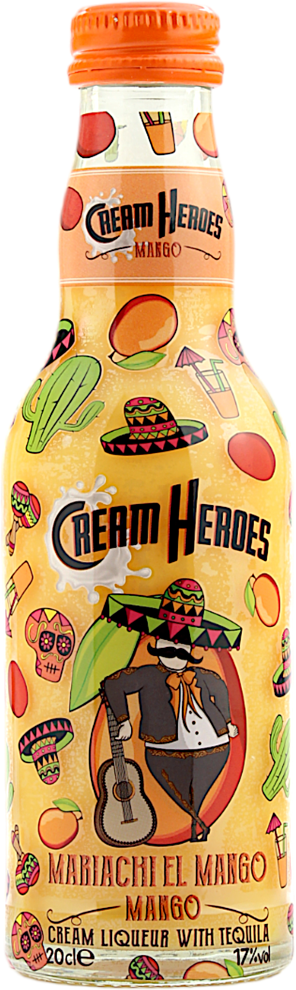 Miniatur Cream Heroes Tequila Mango Likör mit Sahne 17.0% 200ml